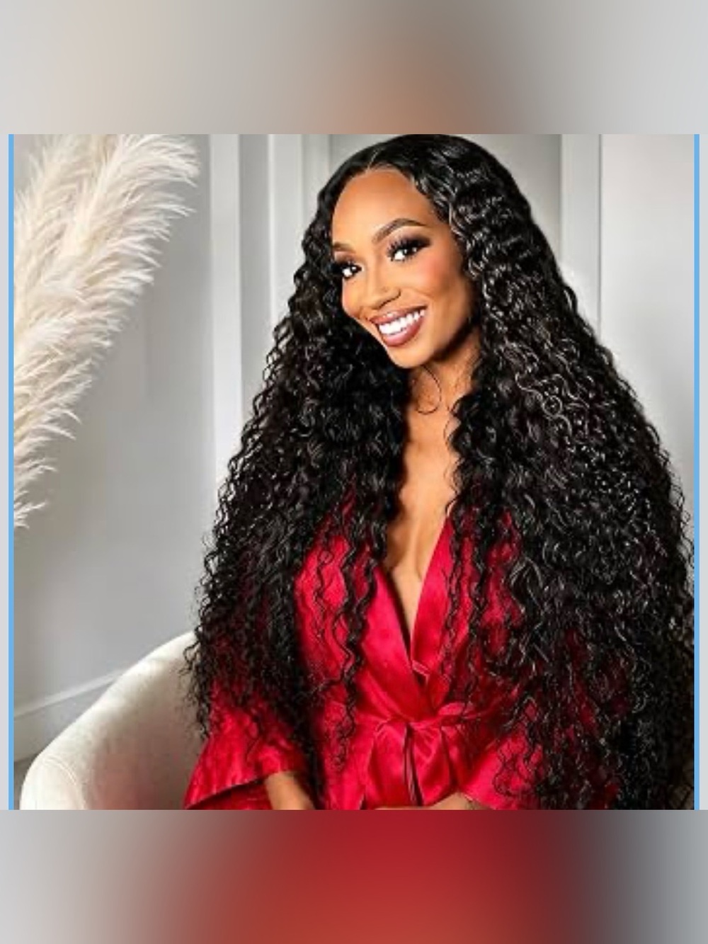 18” Deep Wave Wig Human Hair Glueless 4x4 HD Lace Closure Wig